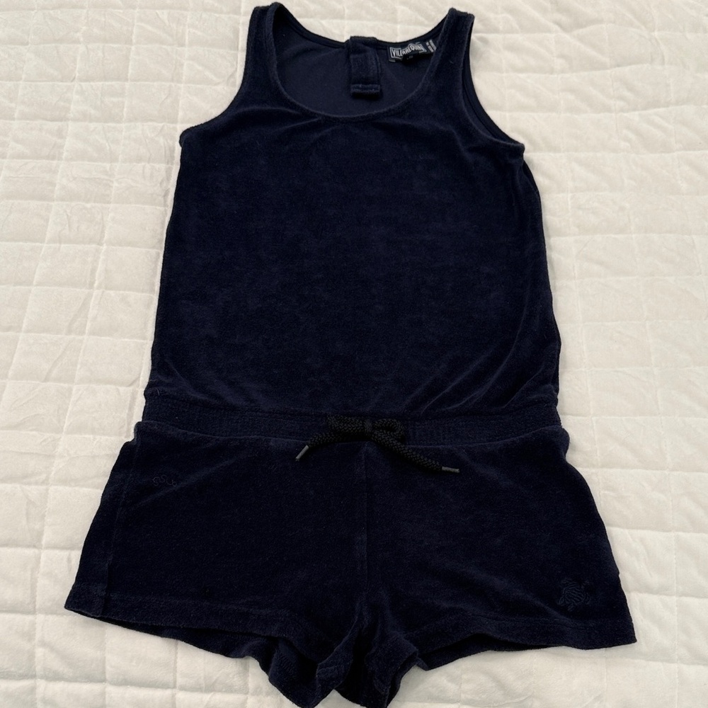 Vilebrequin girls navy blue swim cover / romper size 10 - Terry cloth
